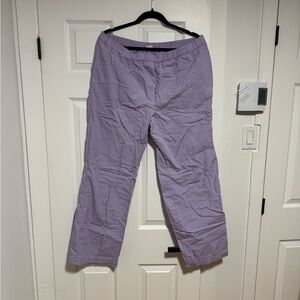 Lilac Casual Elastic Waist Pants
